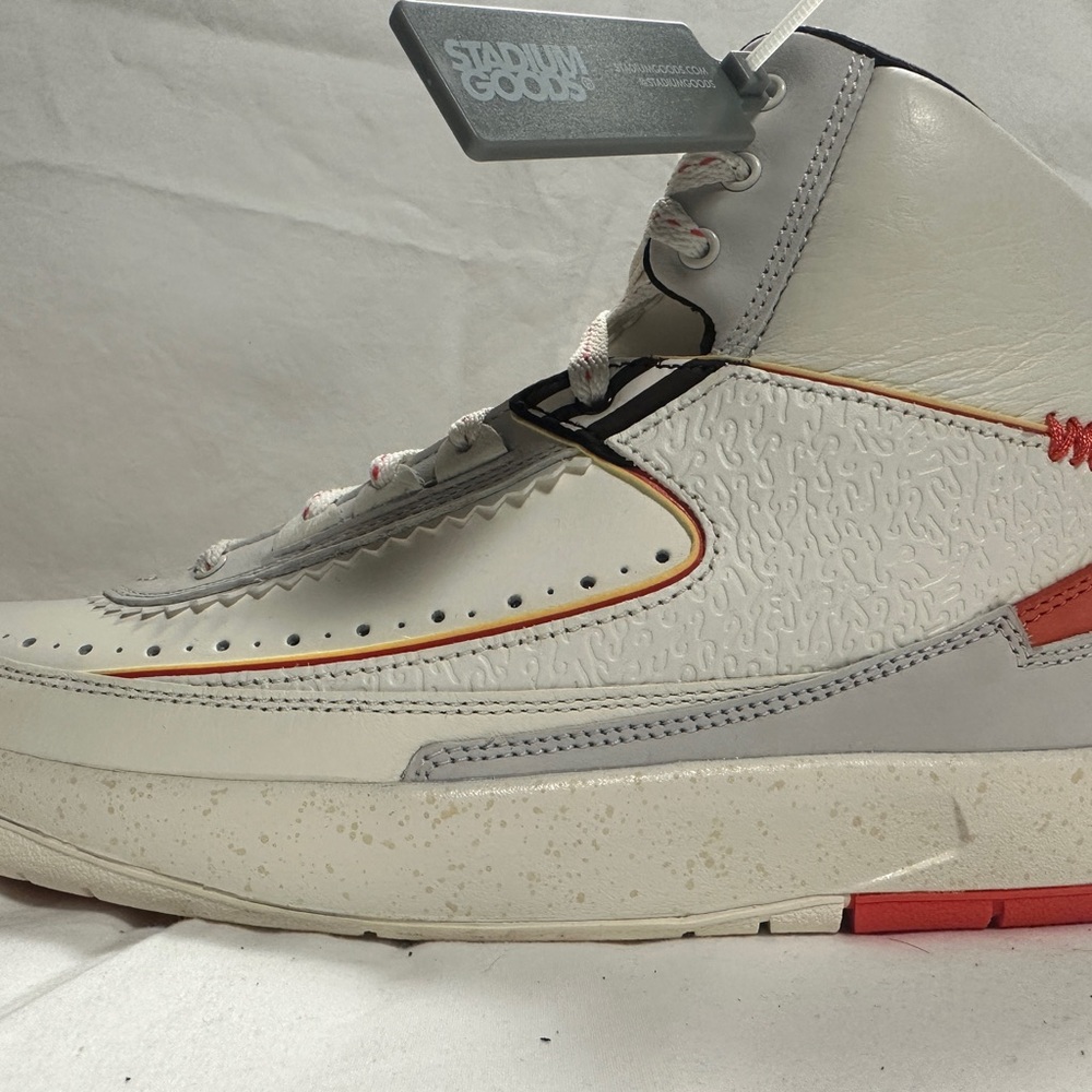 Nike White and Orange High-Top Sneakers